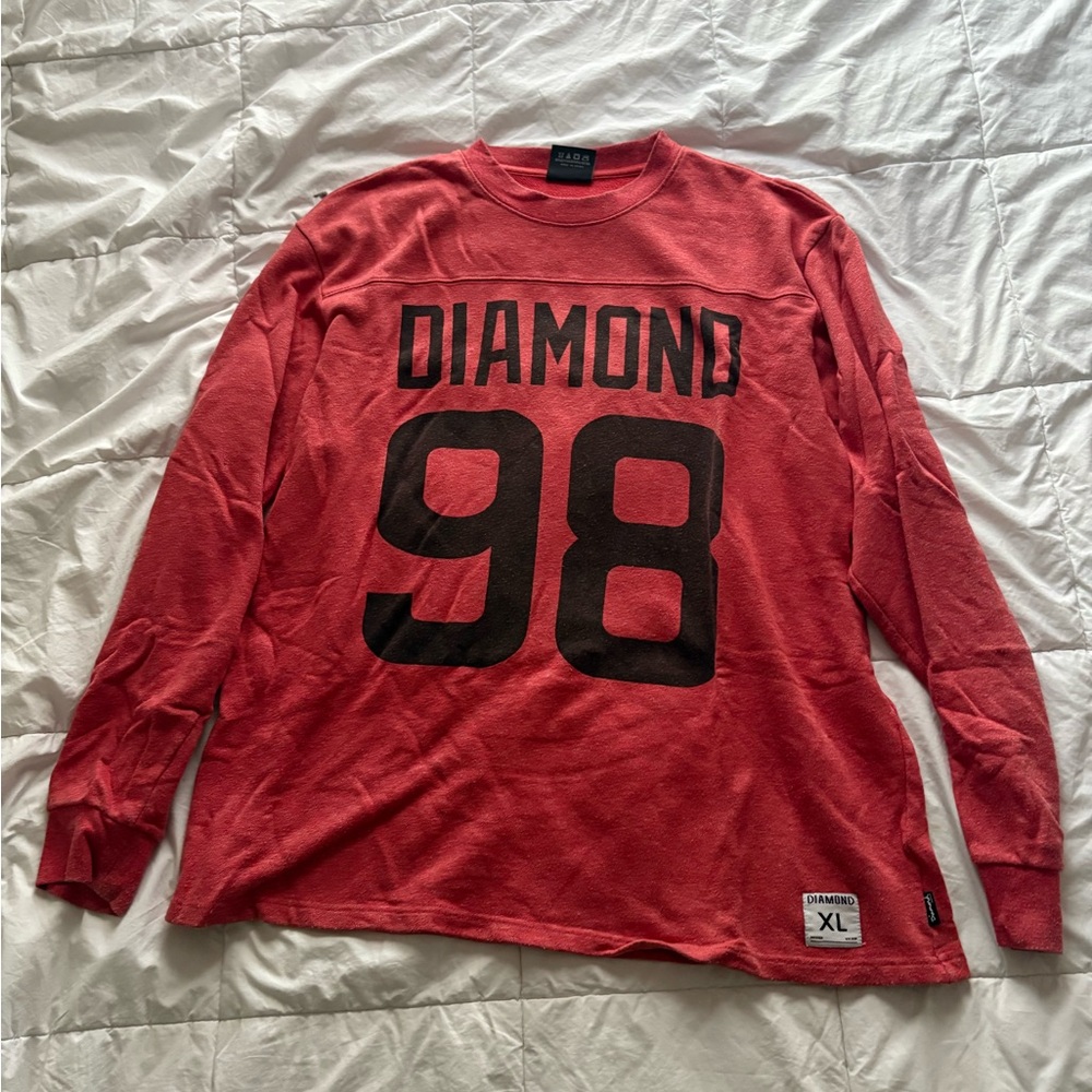 Diamond Supply Co. Red Long Sleeve with Black Accents